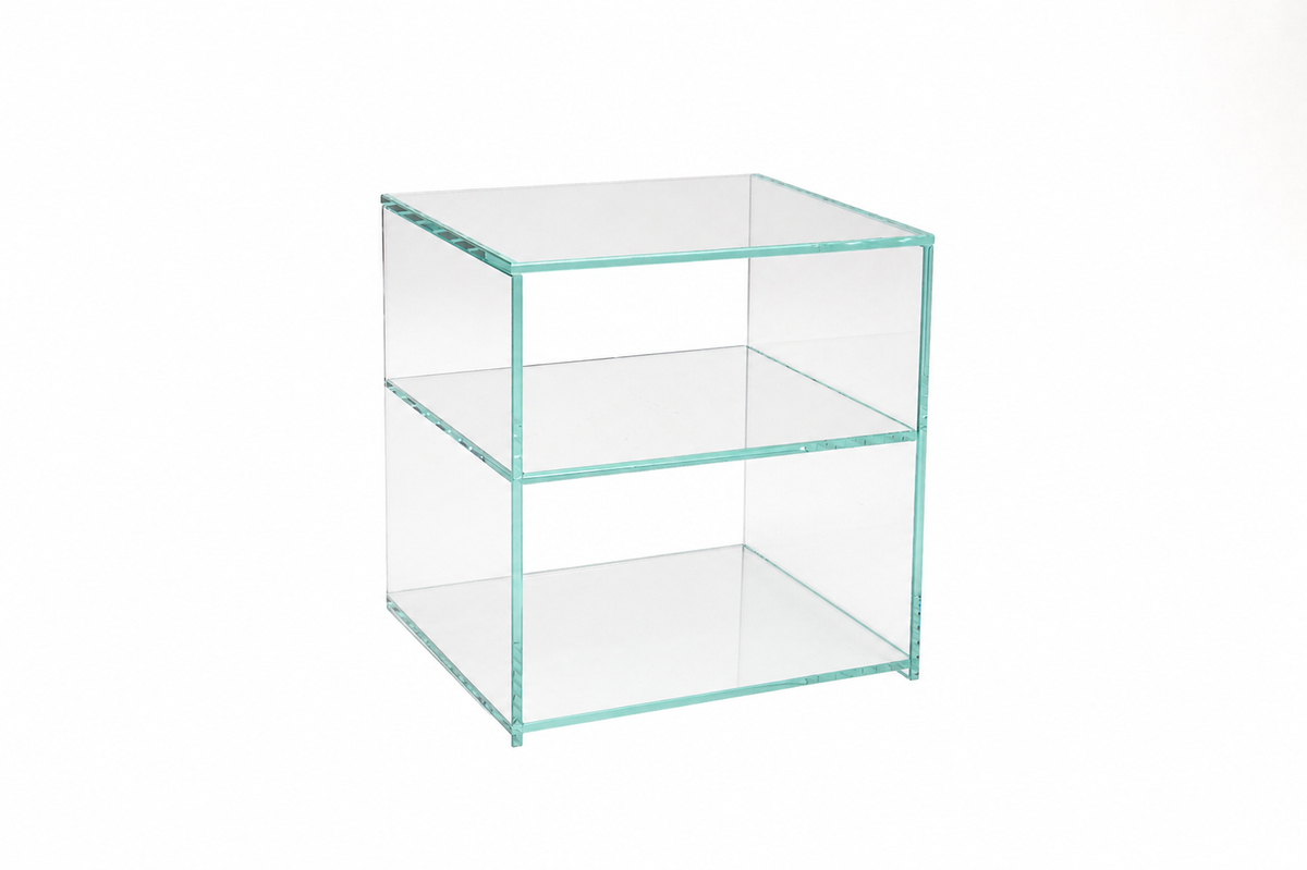 Glass Side Table 2 Shelves (Extra Clear)