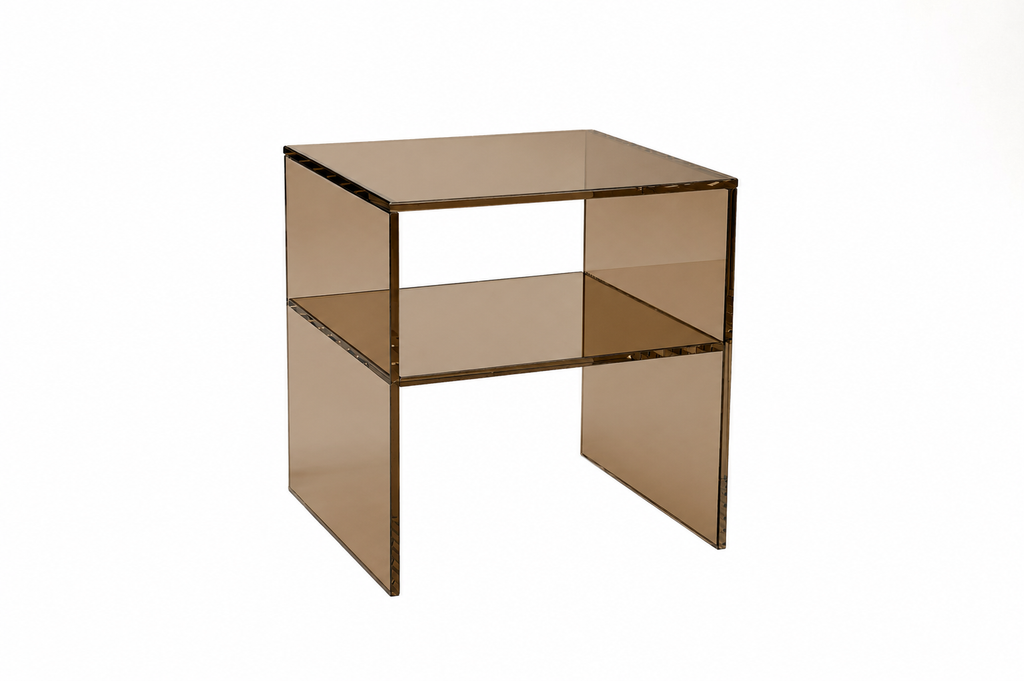Glass Side Table 1 Shelf (Bronze)
