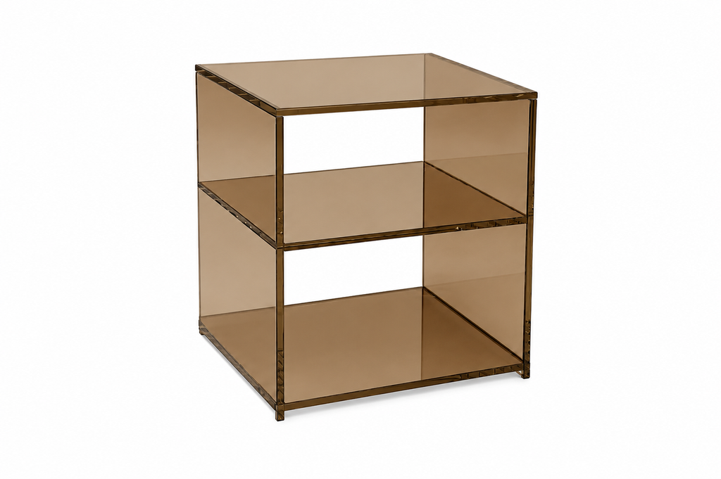Glass Side Table 2 Shelves (Bronze)