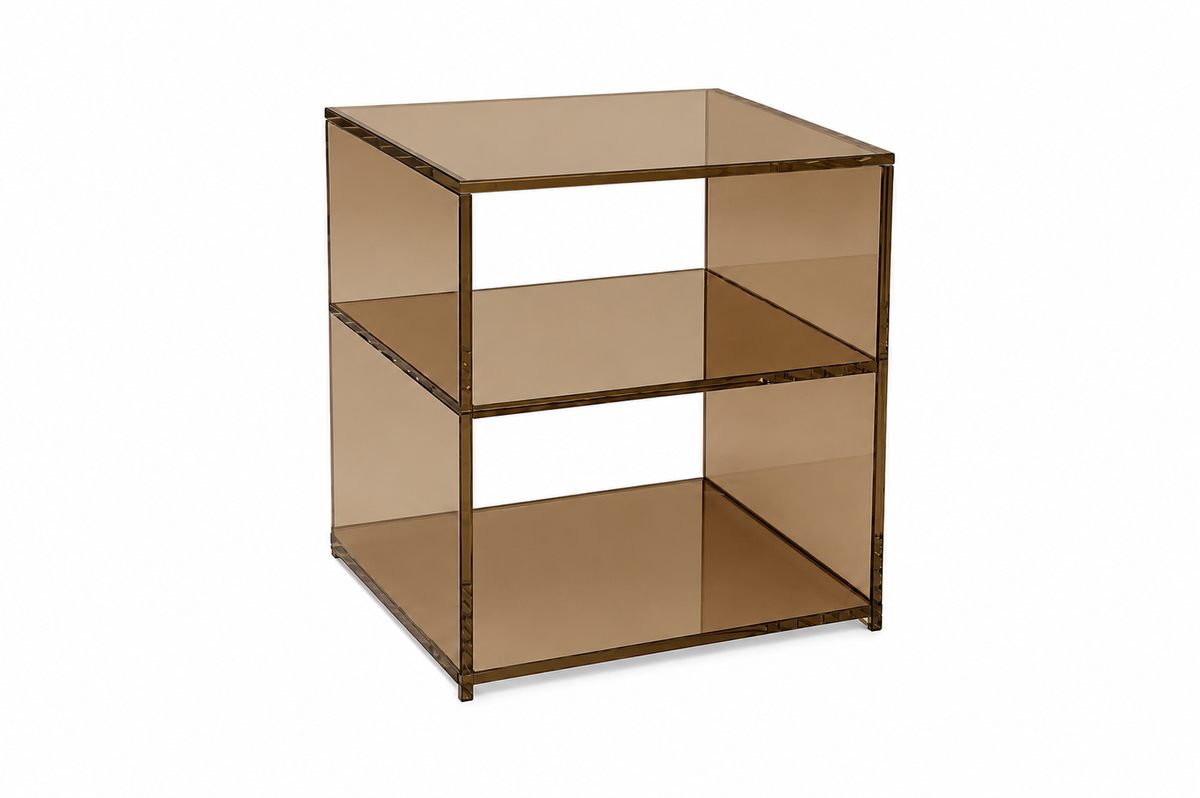 Glass Side Table 2 Shelves (Bronze)